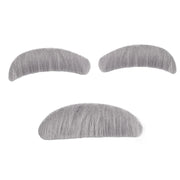 Handmade Stick-On Beard, Eyebrows, and Mustache Set - Grey Costume Accessories for Halloween Party