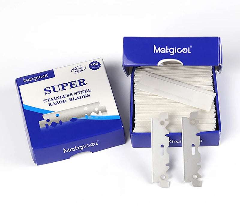 30/50/100/200pcs Single-sided Razor Blades for Men's Safety Shaving - Stainless Steel Manual Barber Blade Tool