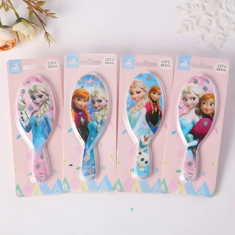 1PC Random Princess Minnie Frozen Comb Cartoon Cute Mini Beauty Fashion Toy Curly Hair Brush Comb Disney