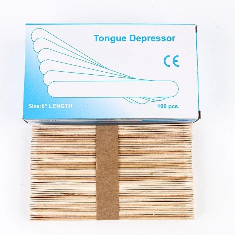 100pcs Beeswax Shaving Stick Wooden Removal Sticks Wax Waxing Disposable Sticks Beauty Toiletry Kits Wood Apply Wax Rod