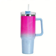1pc, smooth flat glass with lid and straw, 30-ounce /40-ounce stainless steel kettle with handle, portable water cup. 1pc, smooth flat glass with lid and straw, 30-ounce /40-ounce   Lacatang Shop Lacatang Shop 