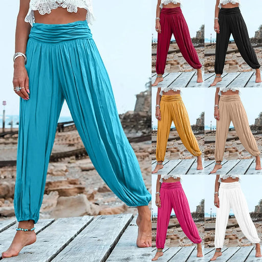 2023 Summer Women's Solid Color Versatile Zipper Wide Leg Pants Casual Pants Pants For Women Workout Pocket Pants.
