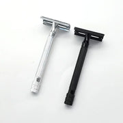Double Edge Classic Men's Shaving Mild Hair Removal Shaver with Small Brush Adjustable Safety Razor Face Razor