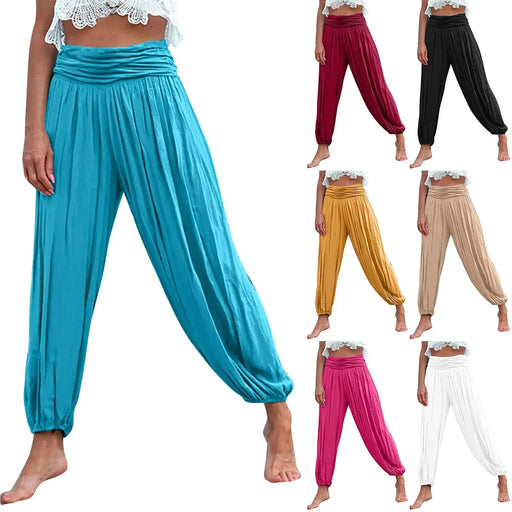 2023 Summer Women's Solid Color Versatile Zipper Wide Leg Pants Casual Pants Pants For Women Workout Pocket Pants.