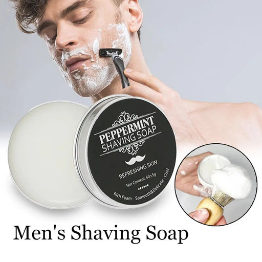 Handmade Smooth Texture Ear Shaving Soap Bar - Organic Foam Shaving Cream for Men Face Freshness and Cleanliness Maintainer