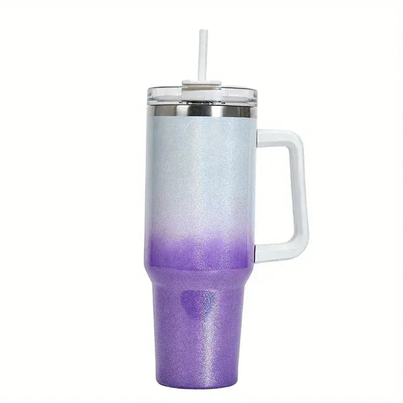 1pc, smooth flat glass with lid and straw, 30-ounce /40-ounce stainless steel kettle with handle, portable water cup. 1pc, smooth flat glass with lid and straw, 30-ounce /40-ounce   Lacatang Shop Lacatang Shop 