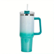 1pc, smooth flat glass with lid and straw, 30-ounce /40-ounce stainless steel kettle with handle, portable water cup. 1pc, smooth flat glass with lid and straw, 30-ounce /40-ounce   Lacatang Shop Lacatang Shop 