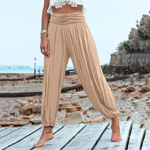 2023 Summer Women's Solid Color Versatile Zipper Wide Leg Pants Casual Pants Pants For Women Workout Pocket Pants.