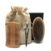 Men's Beard Grooming Suit: Complete Set with Balm, Scissors, Comb, Brush for Daily Care and Growth