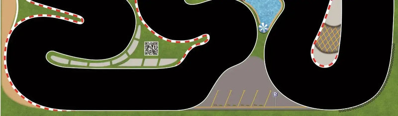 TURBO RACING 1:76 Remote Control Car Track Mat with Cement Blocks and Drift Jumps