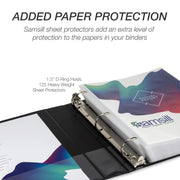 Durable 6 Inch Binder, Made in the USA, Locking D Ring Binder, Customizable Clear View Cover, Dark Blue, Holds 1225 Pages