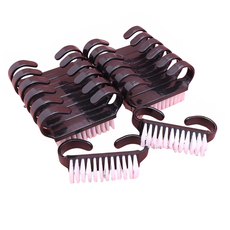 50/100pcs Nail Brushes Solid Black Mini Goat Horn Scrubber Soft Dust Removal Plastic Manicure Pedicure Nail Art Cleaning Brush