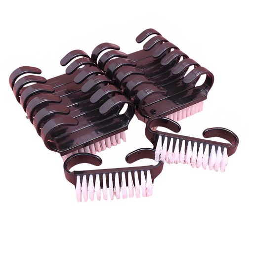 50/100pcs Nail Brushes Solid Black Mini Goat Horn Scrubber Soft Dust Removal Plastic Manicure Pedicure Nail Art Cleaning Brush