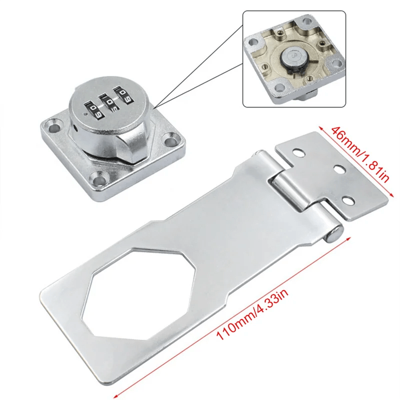 A45M - 2 PCS Cabinet Door Lock Anti - Theft Password Lock Clothes Locker Double Door Buckle Push - Pull Belt Lock Card Drawer Lock - Lacatang Shop