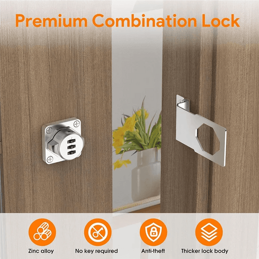 A82Z - Keyless Cabinet Combination Latch,Cabinet Password Locks For Cabinet,Mailbox,Office File Cabinet Lock 90°Angle Durable Silv - Lacatang Shop