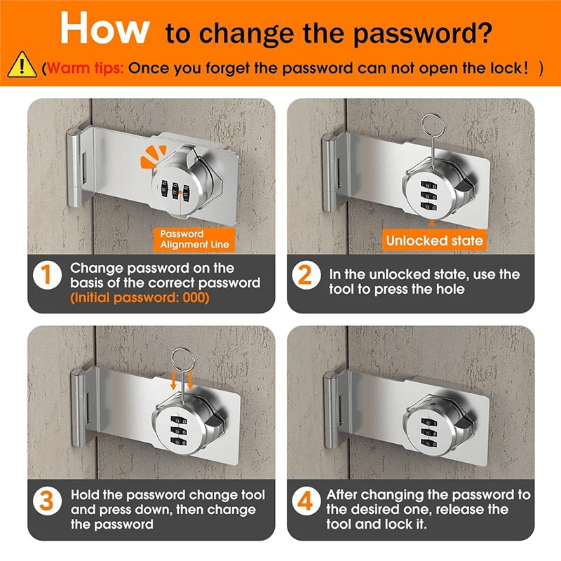 A82Z - Keyless Cabinet Combination Latch,Cabinet Password Locks For Cabinet,Mailbox,Office File Cabinet Lock 90°Angle Durable Silv - Lacatang Shop