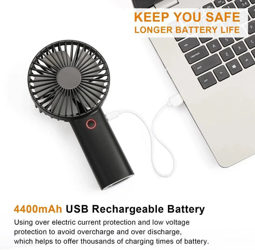 Portable Handheld Fan with 4400mAh Rechargeable Battery, Long Working Time - Ideal for Outdoor Activities Portable Handheld Fan with 4400mAh Rechargeable Battery, Long Working   AliExpress Lacatang Shop 