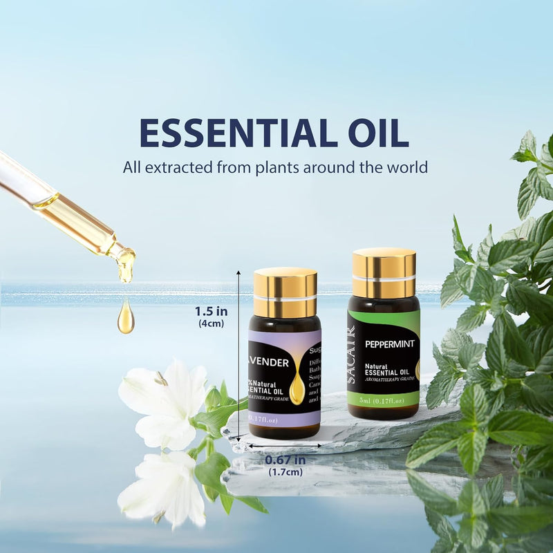Essential Oil Set - Natural Essential Oils - Essential Oils Gift Set for Massage,Diffuser, Home Care, DIY Candle and Soap Making(25 * 5ML)