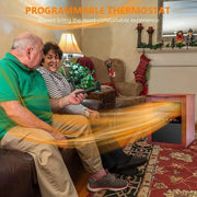 Air Selection Electric Space Heater, 1500W Infrared Heater, with 3 Heating Modes, Thermostat, Remote Control, and 12 Hour Timer - Lacatang Shop