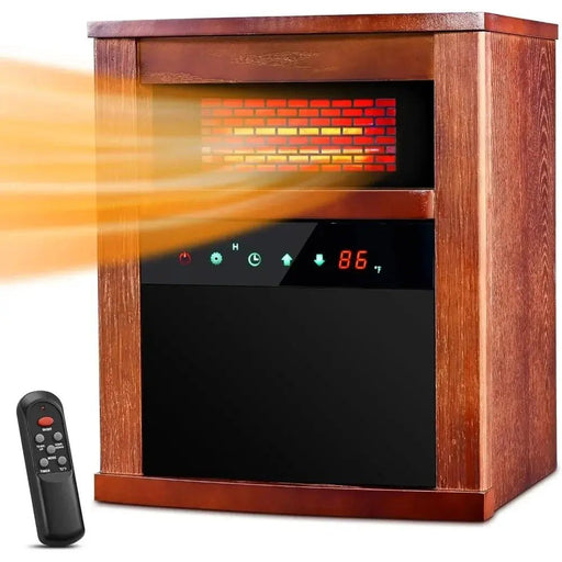 Air Selection Electric Space Heater, 1500W Infrared Heater, with 3 Heating Modes, Thermostat, Remote Control, and 12 Hour Timer - Lacatang Shop