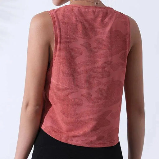 Women Camouflage Running Vest Fitness Crop Top Sleeveless Mesh Yoga Women’s Camouflage Running Vest - Fitness Crop Top Sleeveless Yoga Equipment & Accessories AliExpress Lacatang Shop 