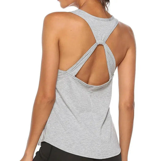 Women's Quick Dry Yoga Shirt - Cross Back Gym Top