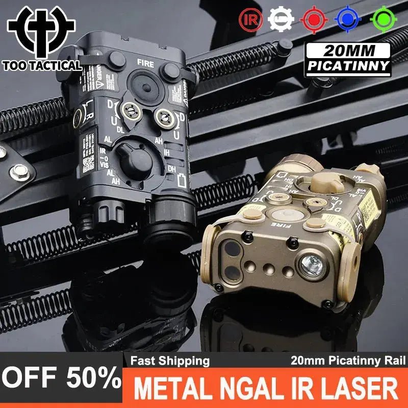 All Metal Tactical NGAL Pointer IR Red Dot Green Blue Sight Strobe LED Light Fit 20MM Rail Hunting Weapon Scout L3 - NGAL Laser - Lacatang Shop