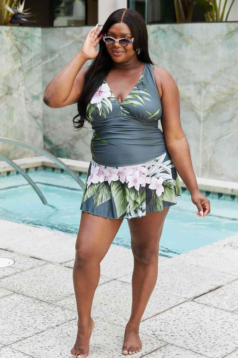Aloha Forest Swim Dress – Marina West Swim Full Size Clear Waters - Lacatang Shop