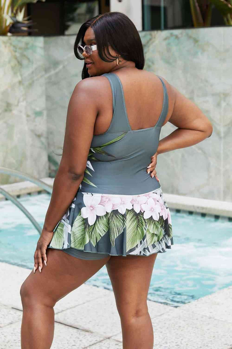 Aloha Forest Swim Dress – Marina West Swim Full Size Clear Waters - Lacatang Shop