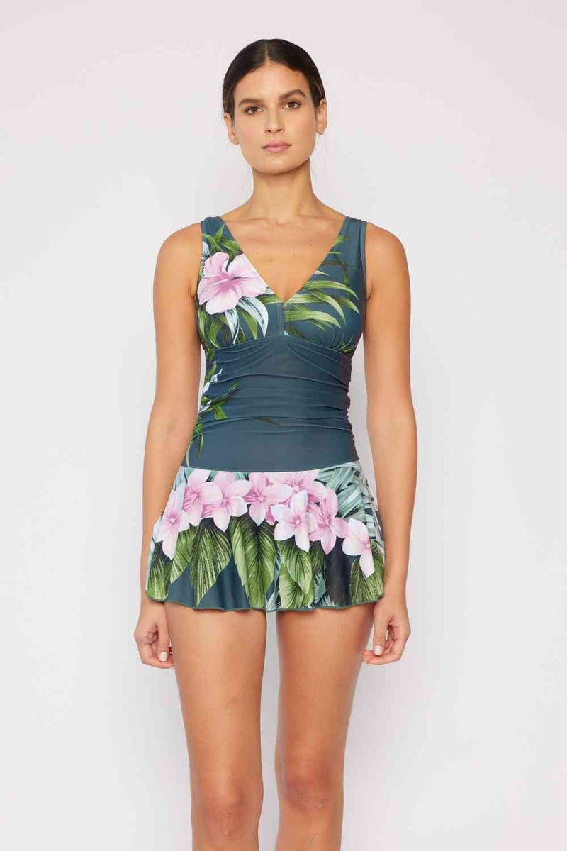 Aloha Forest Swim Dress – Marina West Swim Full Size Clear Waters - Lacatang Shop