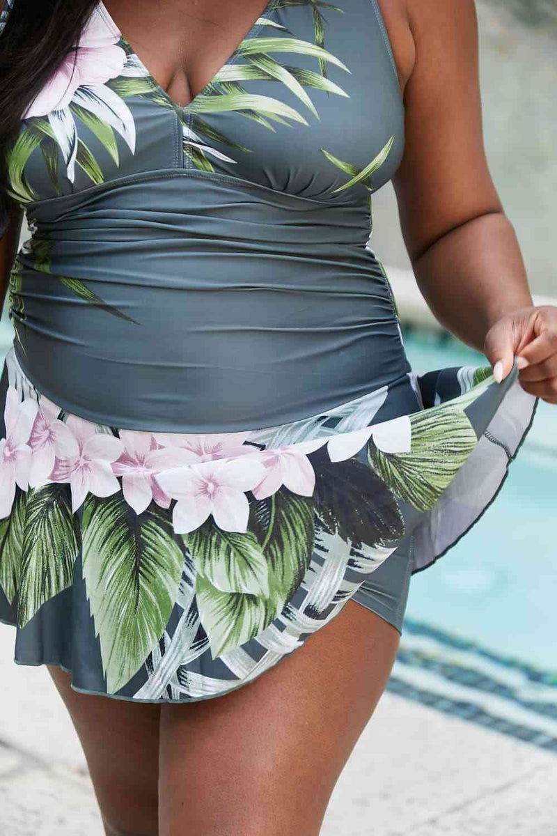 Aloha Forest Swim Dress – Marina West Swim Full Size Clear Waters - Lacatang Shop
