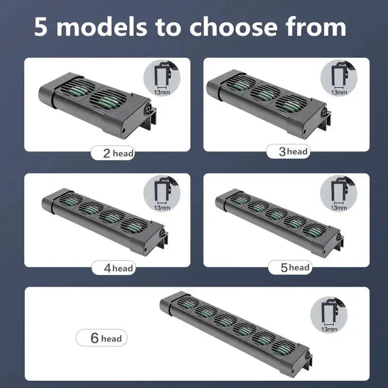 Aquarium Cooling Fan System for Fish Tanks - Adjustable Chiller with 2/3/4/5 Fan Options for Marine and Pond Use - Lacatang Shop