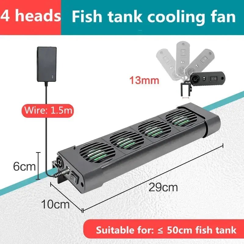 Aquarium Cooling Fan System for Fish Tanks - Adjustable Chiller with 2/3/4/5 Fan Options for Marine and Pond Use - Lacatang Shop
