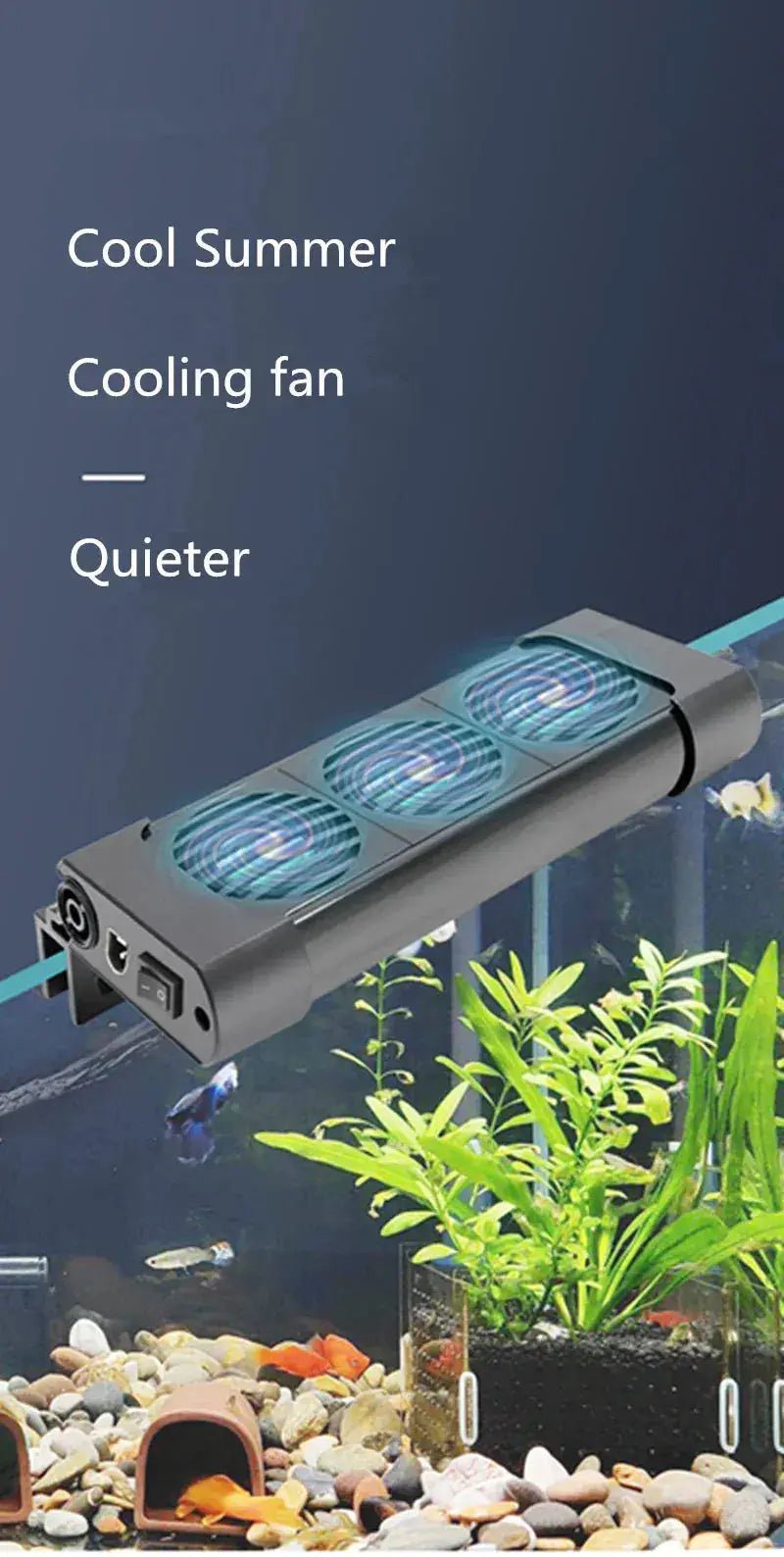Aquarium Cooling Fan System for Fish Tanks - Adjustable Water Temperature Control with 2/3/4/5 Fan Options for Marine and Pond Use - Lacatang Shop