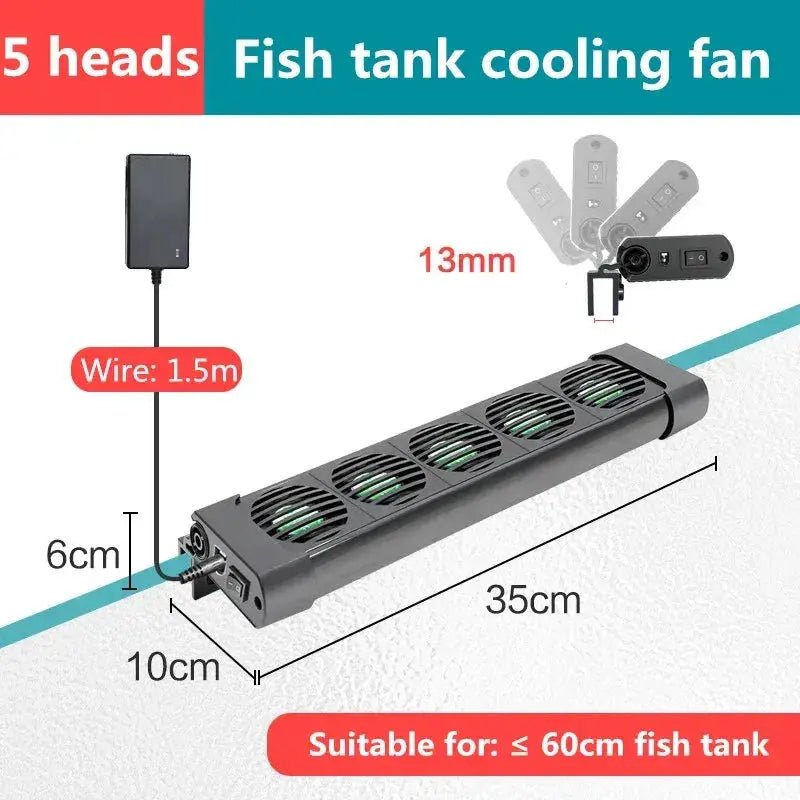 Aquarium Cooling Fan System for Fish Tanks - Temperature Control with 2/3/4/5 Fan Options for Marine and Pond Use - Lacatang Shop