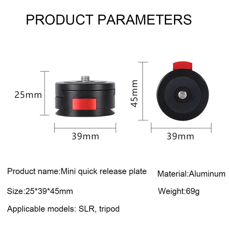 Arca Swiss 1/4 Mini Quick Release System Plate Clamp Mount for DSLR Camera Stabilizer - Lacatang Shop