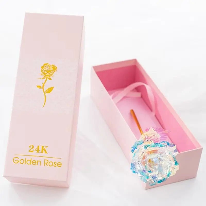 Artificial Flowers 24K Gold Rose with Box New Year Valentine Day Roses - Lacatang Shop