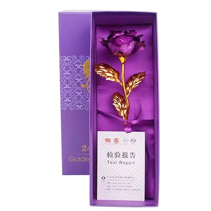 Artificial Flowers 24K Gold Rose with Box New Year Valentine Day Roses - Lacatang Shop