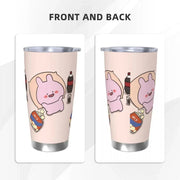 Asamimichaan Cute Asamimi 20oz Stainless Steel Car Mug Straw Thermal Iced Travel Cup Vacuum Insulated Coffee Hot Cup - Lacatang Shop