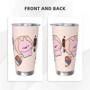 Asamimichaan Cute Asamimi 20oz Stainless Steel Car Mug Straw Thermal Iced Travel Cup Vacuum Insulated Coffee Hot Cup - Lacatang Shop