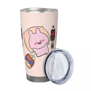 Asamimichaan Cute Asamimi 20oz Stainless Steel Car Mug Straw Thermal Iced Travel Cup Vacuum Insulated Coffee Hot Cup - Lacatang Shop