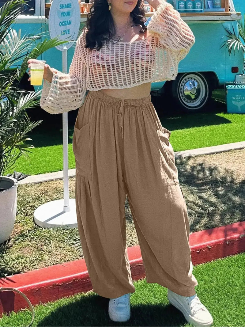 Autumn and Winter Women's 9 Branch Warehouse Harlan Pants Casual Loose - Lacatang Shop