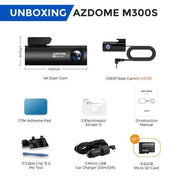 AZDOME Dash Cam M300S 4K 1080P Dual Dash Car Camera Built - in 5.8GHz - Lacatang Shop