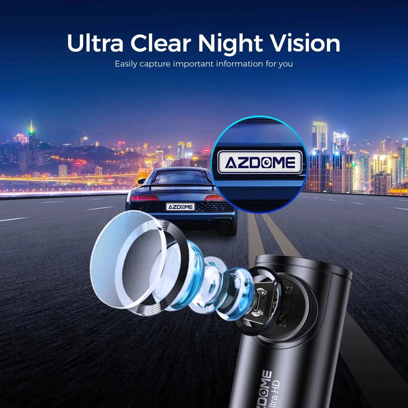 AZDOME Dash Cam M300S 4K 1080P Dual Dash Car Camera Built - in 5.8GHz - Lacatang Shop