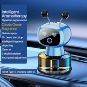 Smart Car Air Freshener AI Rechargeable Car Aroma Diffuser Smart Eyes 4 Levels of Adjustable Intelligent Car Diffuser Gift