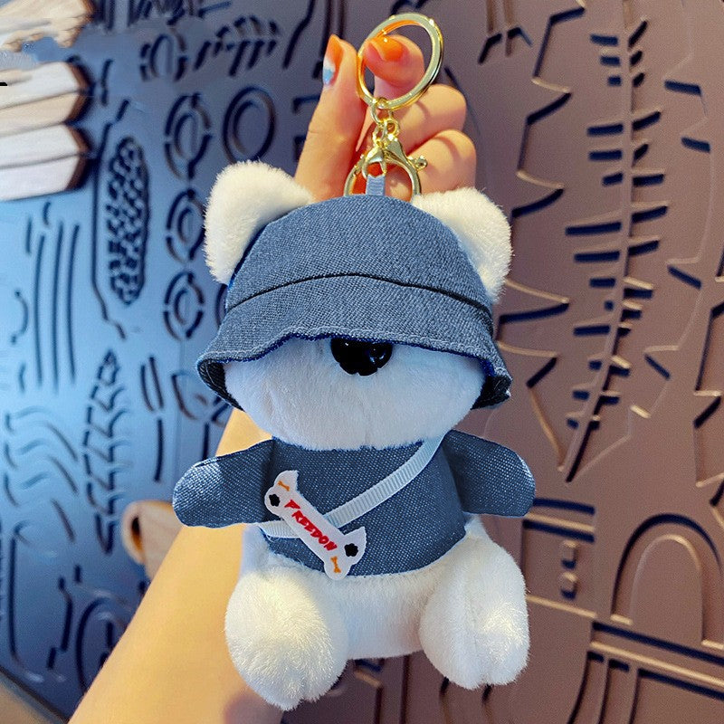 Puppy Plush Doll Keychain Pendant Female Backpack Bag Charm