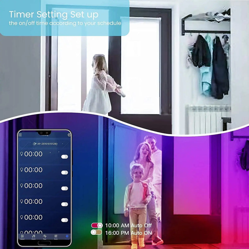 Professional Title: "50ft Bluetooth LED Strip Lights with Color Changing, Music Sync, and Dual Control Options" 

Transform Your Space with 50ft Bluetooth LED Strip Lights - Sync to Music, Change Colors, & Control with Ease!  AliExpress Lacatang Shop 
