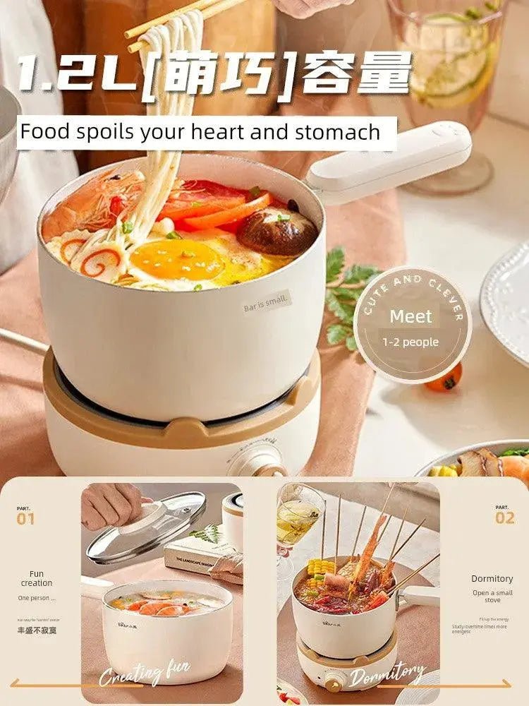 Bear Split Electric Caldron Dormitory Students Pot For Home Multi - Functional Milk Pot Cooking Noodle Pot Small Electric Pot Electric Food Warmer - Lacatang Shop