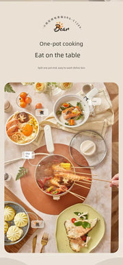 Bear Split Electric Caldron Dormitory Students Pot For Home Multi - Functional Milk Pot Cooking Noodle Pot Small Electric Pot Electric Food Warmer - Lacatang Shop