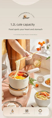 Bear Split Electric Caldron Dormitory Students Pot For Home Multi - Functional Milk Pot Cooking Noodle Pot Small Electric Pot Electric Food Warmer - Lacatang Shop